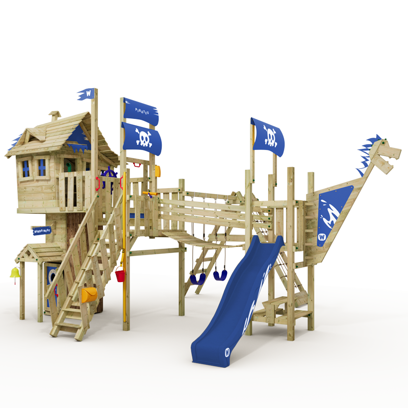 Trädhus Wickey Prime Neverland Gold utan turbo-rutschkana